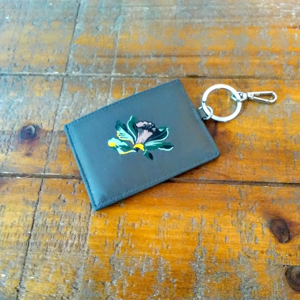 AllSaints Lamb Leather Card Case Key Fob